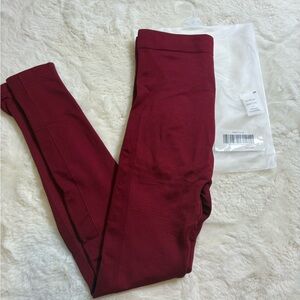 Feelingirl seamless high waisted no slip red leggings size Small NIB